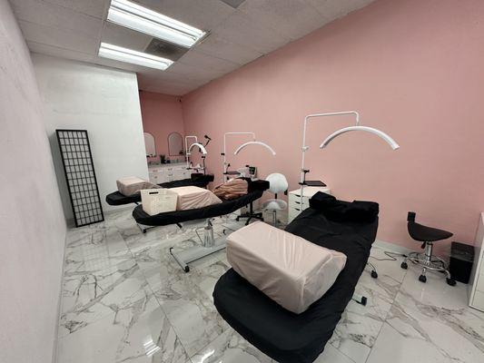 Loraine Lashes esthetician room. We make sure to take care of our ladies as well (: