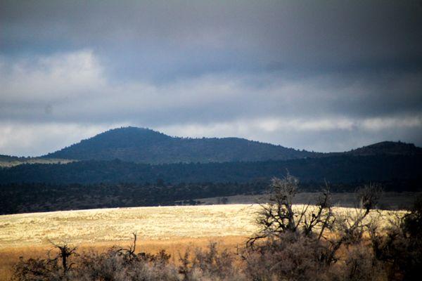 Beautiful contrast of hills and field on a mostly cloudy winter day between Wickenburg and Prescott Arizona. 
-- 2024