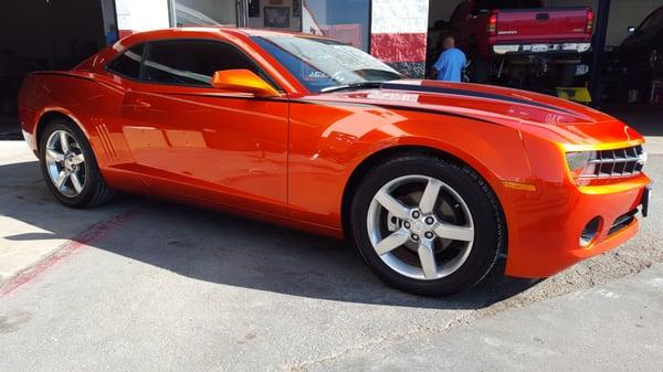 Camaro in for a custom candy paint job! It turned out phenomenal.