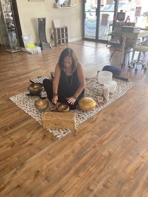 Today I went in for a sound bath by Marie it was amazing I felt so relaxed afterwards