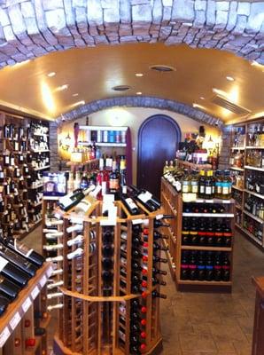 Our wine cave inspired design is like shopping in a a wine cellar!