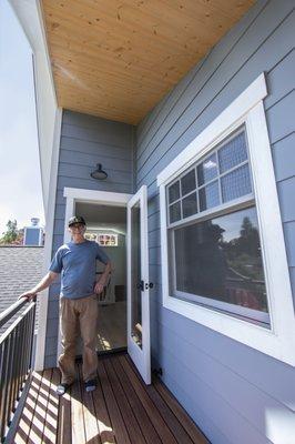 Juliet Balcony with Owner Bob Dorres.