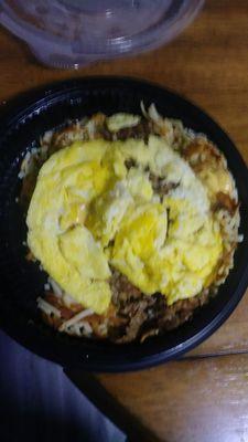 Egg, Sausage and Cheese Hashbrown Bowl