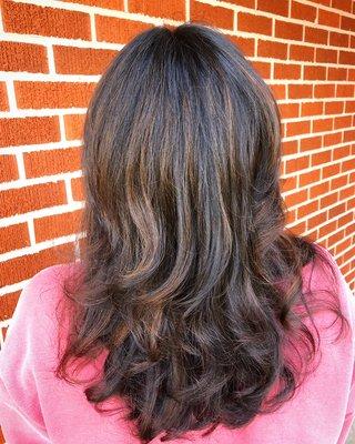 Highlights, haircut, blowdry