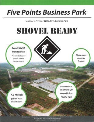 Five Points Business Park convenient location and fully equipped with utility infrastructure electricity, natural gas, water, and wastewater