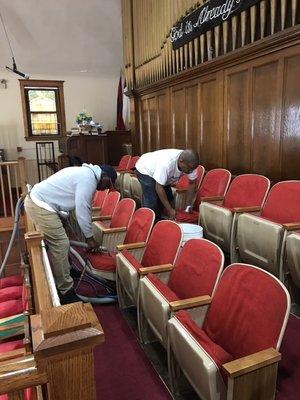 Church chairs and carpets