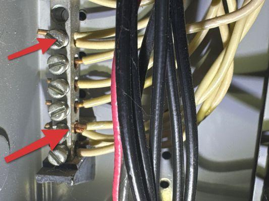 Double tap neutral wires in the sub-panel.  This is a safety hazard and cause the breaker to not trip, possibly causing an electrical fire.