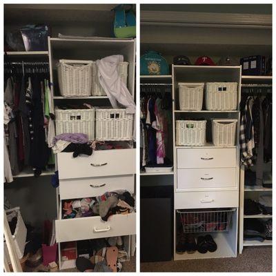 Before/After 12yr old girls closet