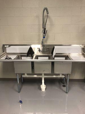 Commercial sink installation