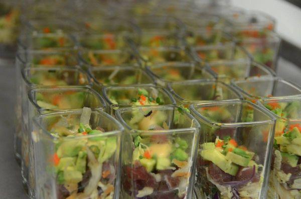 Mini salad cups for wedding reception