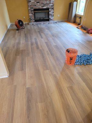 new plank porcelain flooring installed