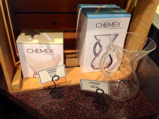 Chemex and supplies sold here (also the Toddy system for iced drinks is sold here)