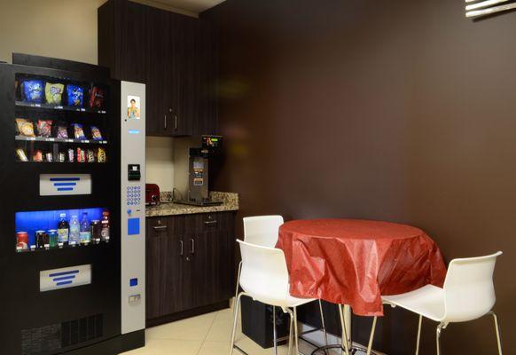 Break Room with vending machine and Coffee.