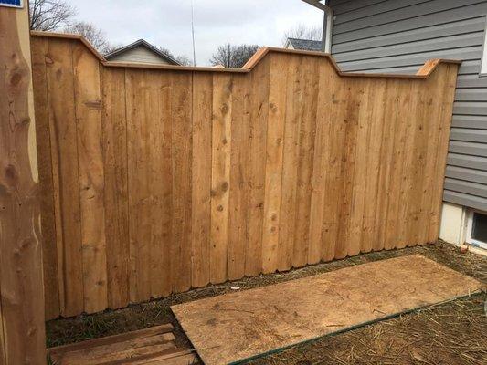 Custom wood privacy with gate