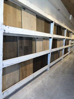 Flooring samples at Plank & Stone showroom