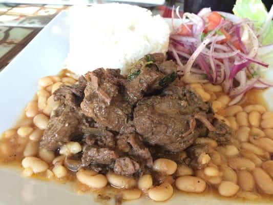 Lamb stew with beans and rice. Yummy!