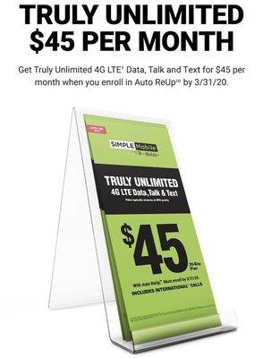 $45 a Month Everything Unlimited!