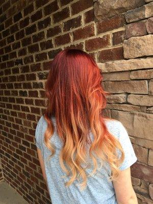 Color melt Red,Copper to blonde.