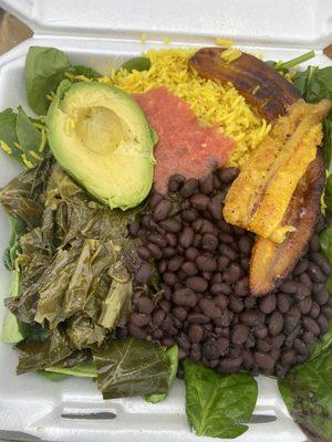 Southern Plate: Rice Beans Greens Cornbread