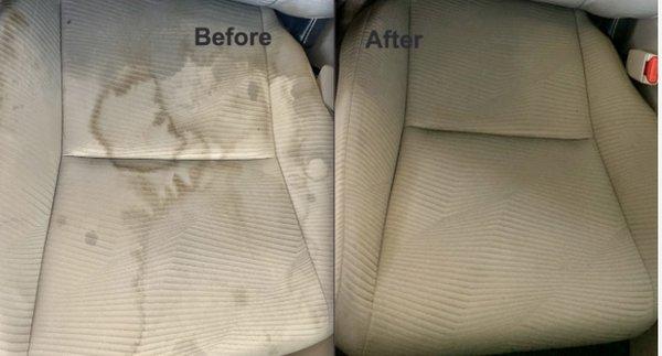 Amazing Seat Shampoo and Extraction Result.