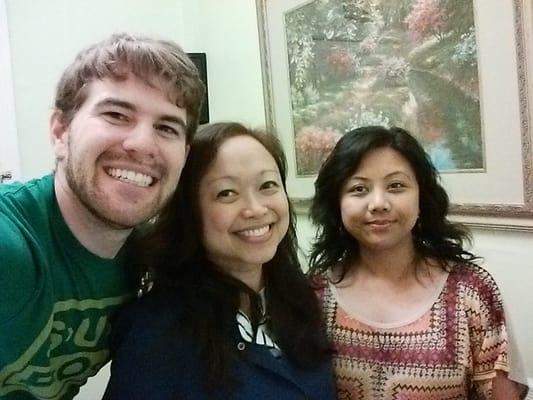 who takes selfies with their dentist??? this guy does! from left to right: me, Dr. Simeon, Jerline (Dr. Simeon's receptionist).