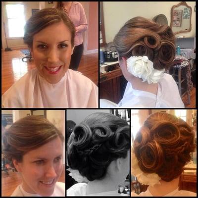 Bride with a 40's wedding theme. Hair and Make-up by Troyce