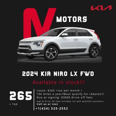 2024 Kia Niro LX FWD
for leasing and sale
individual recommendations based on your criteria