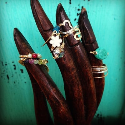 Noelani Designs wire and hammered rings.