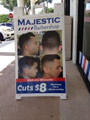 $8 hair cuts Mon-Weds