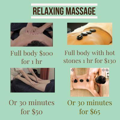 Relaxing hot stone massage or manually massage