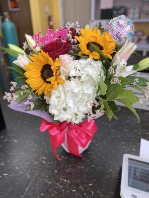 Birthday bouquet on short notice