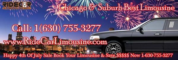 Happy 4th Of July -  Get $5 Off Or Call now And Enter To Win Free Ride 1-630-755-3277