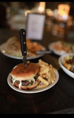 Jalapeño ranch burger with fries