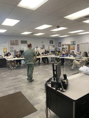 Guest Speaker comes in to Speak to our Certified Clinical Medical Assistant Students and Certified Pharmacy Technician Students.