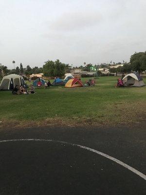 Our little yellow & red tent