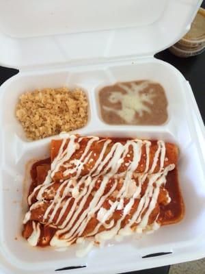 Chicken enchilada plate