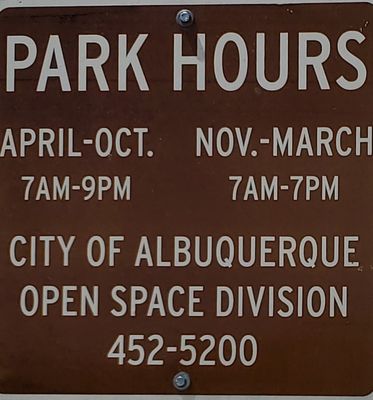 Embudito Trailhead Hours