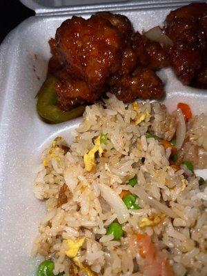 Sweet & Sour Chicken with fried rice !