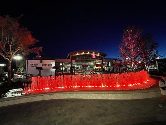 Fountain at the Mountain View Village in front of Royal Coffee Roasting