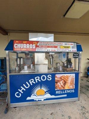 Churro stand outside. Awesome churros