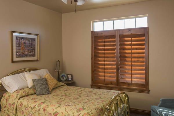 Bedroom window shutters.