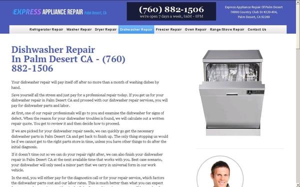 Express Appliance Repair of Palm Desert 7 Days a Week Expert Technicians Will Fix Your Appliance http://www.appliancerepair-palmdesertca.com