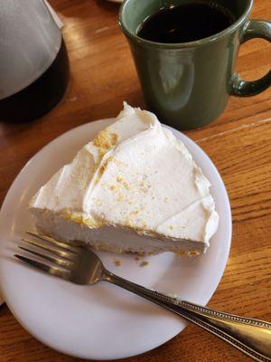 Banana cream pie and coffee. This is American Midwestern culture at its finest.