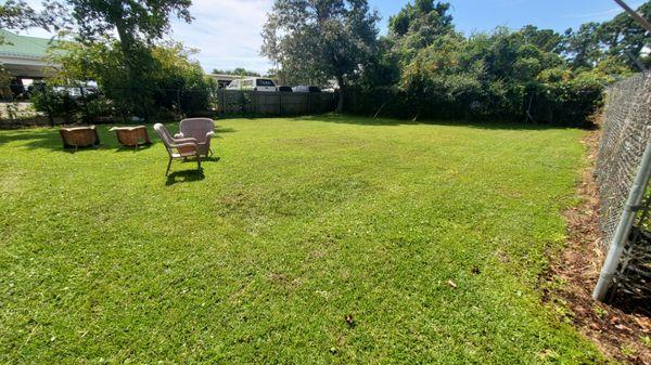 Back of yard for outside games