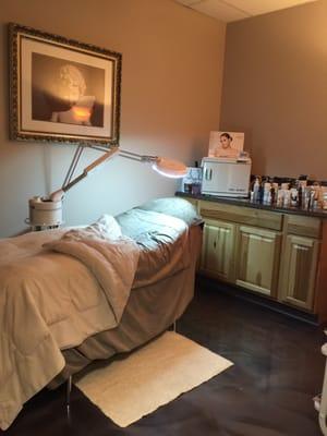 Camille's beautiful and relaxing room for fantastic spa treatments.