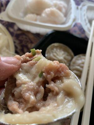 Raw filling in xiao long bao