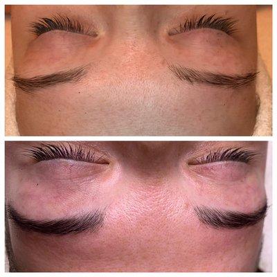 Before and after brow tint.