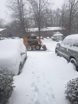 Clearing apartment parking lot