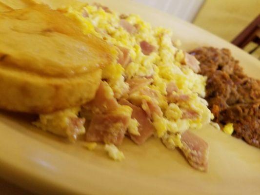 Ham and egg with beans and potatoes...