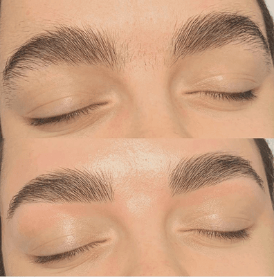 Before + After brow design shaping